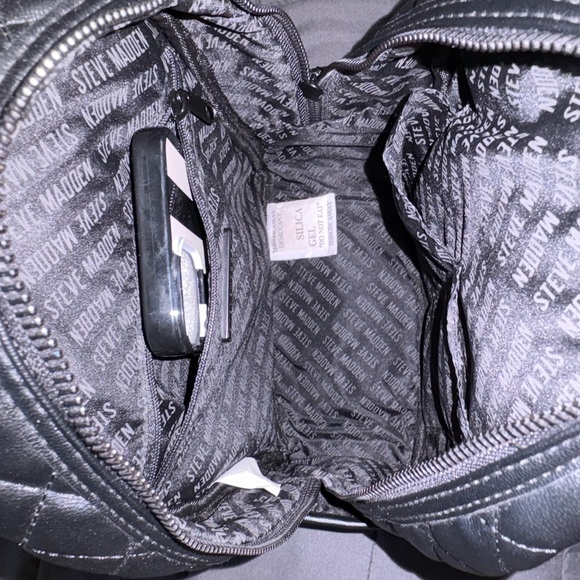 Steve Madden Mia Quilted Backpack Black - Picture 4 of 7